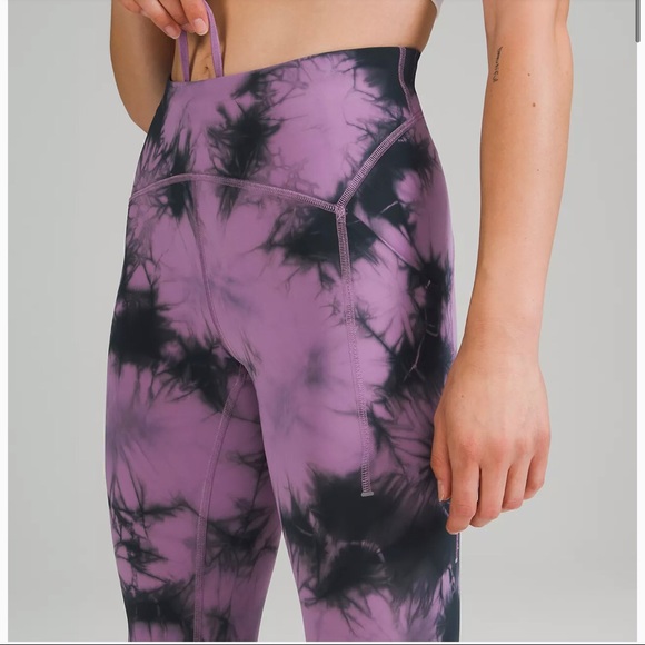 Lululemon Power Thru Hi Rise Crop Leggings Tie Dye - Picture 3 of 7